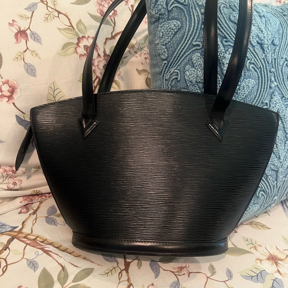 Elegant Black Leather Tote Bag